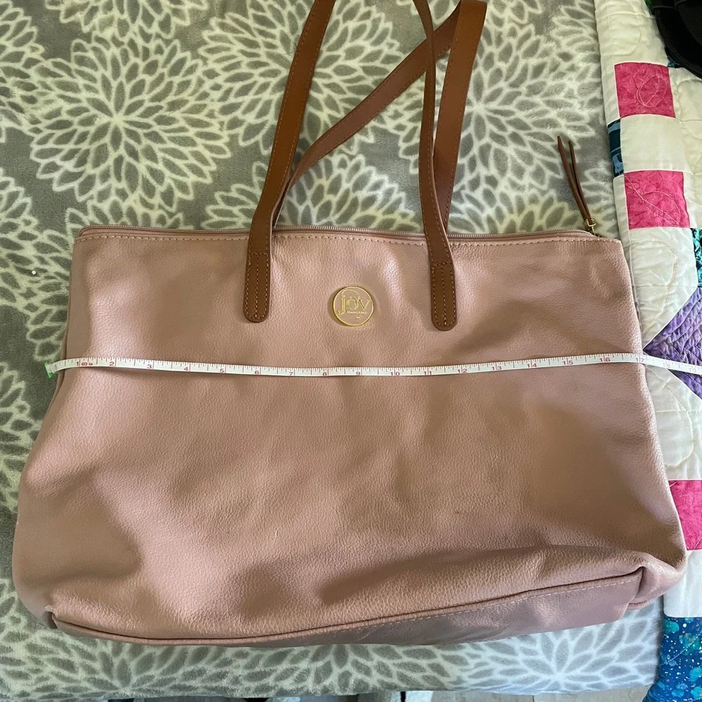 Joy Mangano Pink‎ Pebbled Leather Tote Bag Crossbody Purse Matching Set Normcore